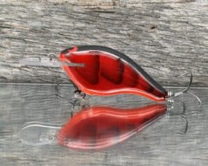 Black Label Balsa - Shiver 5 - Custom Balsa Crankbait - Fire Craw color