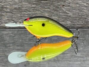 Black Label Balsa - Fat Flat - Custom Balsa Crankbait - Chartreuse Black Back color