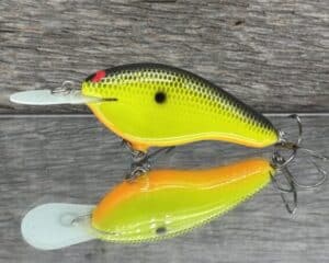 Black Label Balsa - Fat Flat - Custom Balsa Crankbait - Chartreuse Black Back color
