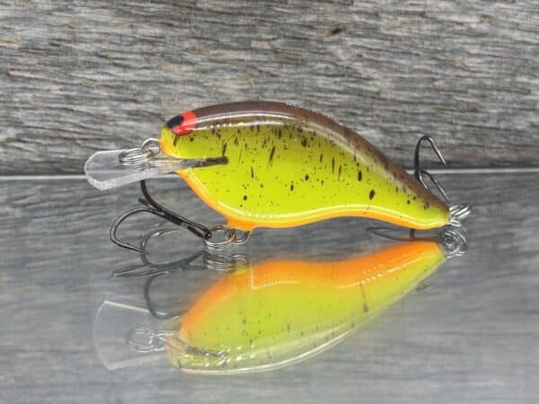 Black Label Balsa - Shiver 7 Shallow - Custom Balsa Crankbait - Chartreuse Root Beer color