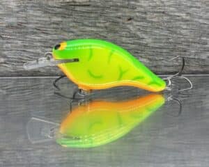 Black Label Balsa - Shiver 5 Shallow - Custom Balsa Crankbait - Lime Coach Dog color