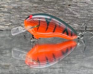 Black Label Balsa - Prowler - Custom Balsa Squarebill Crankbait - Red Tiger color