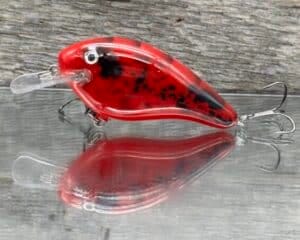 Black Label Balsa - Seducer - Custom Balsa Crankbait - Red Mudbug color