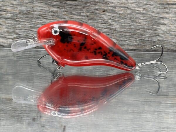 Black Label Balsa - Seducer - Custom Balsa Crankbait - Red Mudbug color