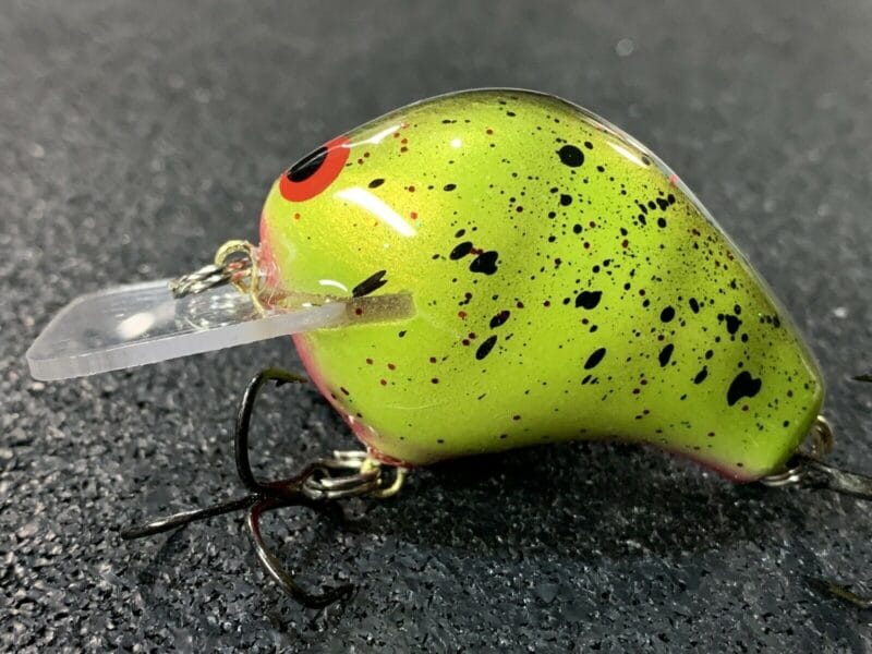 John Hott Lures - H-1 - Custom Balsa Squarebill - Foiled Red Shad Color -  Wood Bait Country